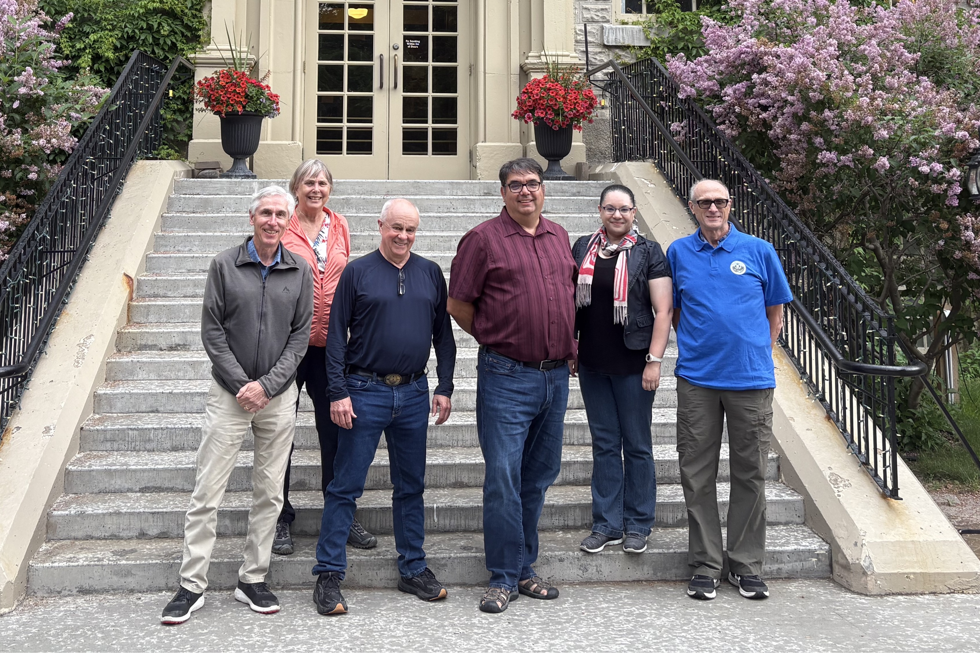 Forest Practices Board members standing on the steps of St. Eugene Mission, Cranbrook, June 2025.